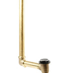 Polished Nickel Bathtub Drain Stopper With Hassle Free Tip Toe Push Button Operation And Ada Approved Straight Flow Overflow Cover in brass.