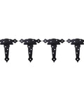 Heavy Duty Black Iron Strap Door Hinges 4 Pack With Eight Pre Positioned Screw Holes Built To Last