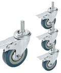 Rock Solid Swivel Casters With Quiet Locking Brakes And Scratch Guard Pvc Treads For Furniture Carts Desks Plus Workbenches