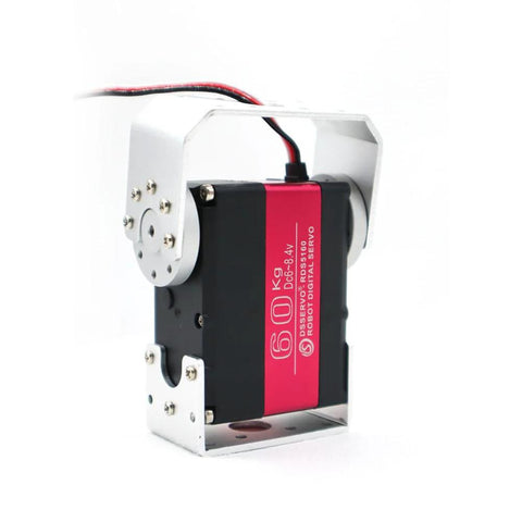 ANNIMOS 60KG robot servo motor with stainless steel gears and mounting brackets, front view