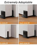 Set Of Four Sliding Barn Door Bottom Floor Guides With Double Sided Roller Design for various styles in use, black finish