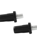 Top Shelf Black Cabinet Door Pin Dampers Replacement Valve Pins Soft Close Quiet Shutting Protection No Sweat Heavy Duty Hardware For Kitchen Cupboards, two black dampers displayed.