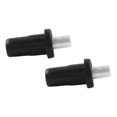 Top Shelf Black Cabinet Door Pin Dampers Replacement Valve Pins Soft Close Quiet Shutting Protection No Sweat Heavy Duty Hardware For Kitchen Cupboards, two black dampers displayed.