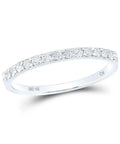 Clean Vibes 14K White Gold Round Diamond Single Stack Ring For Women Featuring Machine Set Stones And Heavy Duty Craftsmanship Built To Flex Daily With Absolutely Zero Hassle, displaying side angle with diamond accents.