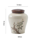 Straight Upgrade For Your Daily Stash With This Heavy Duty Airtight Ceramic Tea Canister Smooth Stoneware Jar with lid, 12.8cm wide.