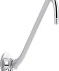 Gooseneck Rainhead Arm With Three Way Diverter For Your Shower Setup, One Half Inch NPT Connection, Includes Flange