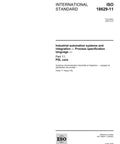 ISO 18629-11 2005 Industrial Automation Systems Integration Psl Core Process Specification Language Technical Standard Documentation cover page