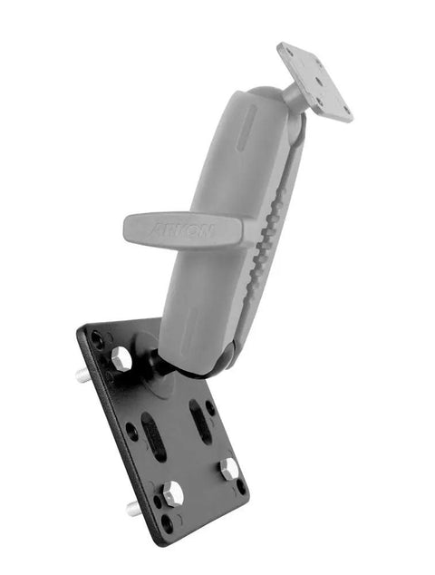 Heavy Duty VESA 75 To 38mm Ball Adapter Bracket For TV Monitor Stands Industrial Aluminum Conversion Plate shown from side view.
