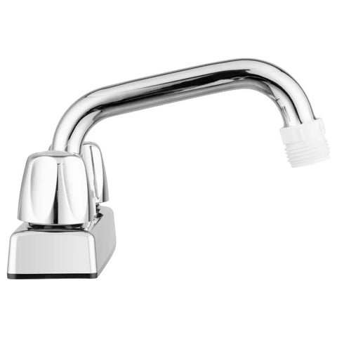 Close-up of Lynden Utility Laundry Sink Faucet with Swivel Stainless Steel Spout and Chrome Plating Over Plastic
