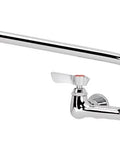 Heavy-Duty Wall-Mount Faucet With 8-Inch Centers, 14-Inch Swing Spout, 1/4-Turn Ceramic Cartridge Valve, Chrome-Plated Finish