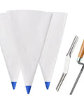 Three Pack Tile Grout Masonry Mortar Bags 12x24 Inch Heavy Duty Tear Resistant Puncture Tip Cement Sealer Bags with tools
