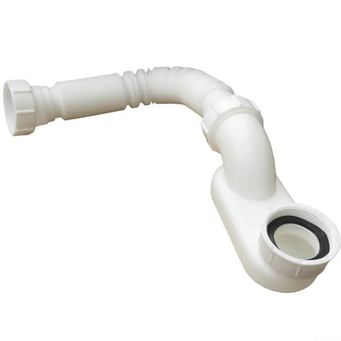 Flexible Rubber Drain Trap With G1-1/2 Threaded Ends For Bathtub Drain Applications And Straightforward Integration, compact design