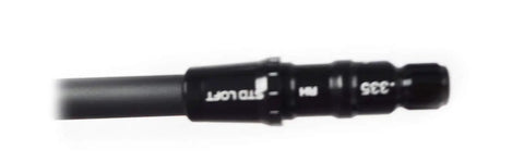 Hzrdus Smoke Black 60G Driver Shaft Stiff Flex 6.0 with TaylorMade Adapter close-up of tip for tight trajectory and distance