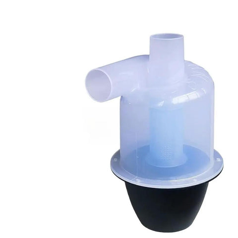 Heavy Duty Cyclone Dust Collector With Clear Turbo Separator For Woodworking Shop, transparent separator with a black base.