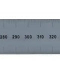 Stainless Steel Rule 60mm Wide Pro Grade Precision with Laser Etched Graduations From Zero to 600 mm For Layout Marking Inspection and Shop Use Heavy Duty Measuring Tool, shown flat