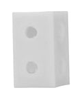 Close-up of 50 Pack Plastic Right Angle Corner Brackets Gusset Braces For Home Furniture Assembly Durable White Plastic Corner Supports