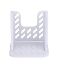 Adjustable Toast Slicer And Bread Cutting Guide For No Fuss Home Bakes Made With Food Grade ABS Plastic Bread Slicer For Even Uniform Slices Foldable Kitchen Tool White showing front view