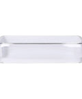 Door Shelf Bin For Refrigerator DA97-06175F Replacement, white OEM part with clear front panel, ideal for snacks and condiments.