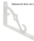 Built Different Wrought Iron Shelf Bracket, Decorative Corner Wall Mount, Heavy Duty Right Angle Design in White Finish.