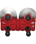 Front view of Pro Grade 2 Station Metal Bender Disc FS2DL, heavy-duty tool for straight bends, red, metal discs visible.