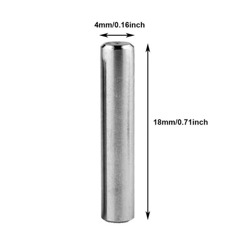 Stainless Steel Needle Roller Assembly Set With Slotted Spring Pins And Dowel Tension Roll Pins For Precise Alignment M4 Expansion Pins 10 Pack 304 Stainless Smooth Finish Built Tough For Hinges And Mechanical Assemblies, close-up view with dimensions