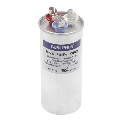 45/7.5 MFD AC Capacitor 370V 440V CBB65B with three terminals for air conditioners