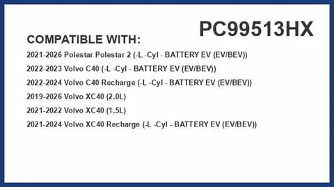 HEPA Cabin Air Filter PC99513HX For Volvo XC40 XC40 Recharge C40 C40 Recharge EX40 Polestar 2 compatibility list