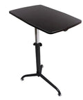 Easy Slide Height Adjustable Bedside Cart For Living Room Or Bedroom, Flexible Mobile Laptop Table with black walnut finish.