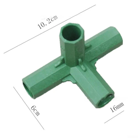 4 Piece Plastic Garden Support Connector Kit For 16mm Pipes With Right Angle T And Cross Joint Styles Heavy Duty Greenhouse Bracket Set For Building Sturdy Outdoor Plant Frames Climbing Trellis And Easy Assembly