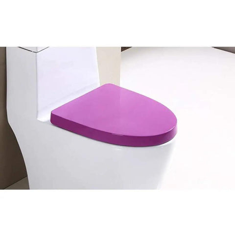 D Shape Soft Close Toilet Seat With Quick Release Pins And No Slam Shut Design For Effortless Bathroom Cleanup In Vibrant Rose Red crafted from heavy duty Duroplast.
