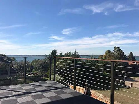 Rock Solid Rubber Grommets For 3 16 Inch Stainless Steel Cables Metal Cable Railing Posts seen in a scenic railing view.