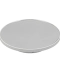 Hot 360 Degree Rotating Display Stand With Electric Motorized Turntable And USB Cable For Perfect Plastic Glass Showcase Of Jewelry Watches And Cakes In Crisp White, circular base in white