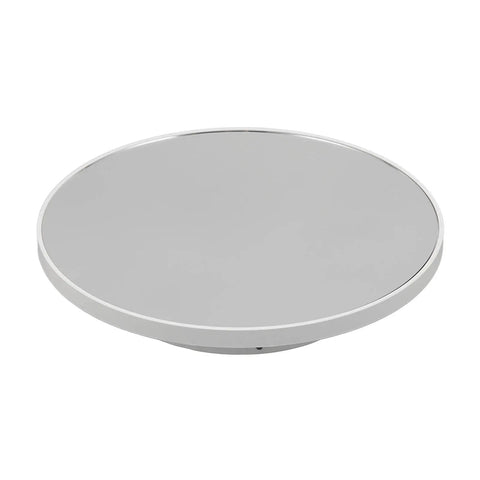 Hot 360 Degree Rotating Display Stand With Electric Motorized Turntable And USB Cable For Perfect Plastic Glass Showcase Of Jewelry Watches And Cakes In Crisp White, circular base in white