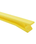 Close-up of yellow ergonomic push stick for table saw and router table, featuring contoured handle and thumb rest for safer guiding.