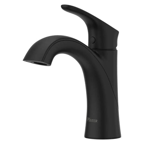 Weller Matte Black Single Handle Bathroom Sink Faucet For Single Hole Or 3-Hole Easy Install With Push And Seal Drain Pforever Ceramic Valve Technology No Leak Performance Sleek Modern Look side view