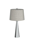 25.75 Inch Table Lamp Set Of 2 For Living Room And Bedroom, Touch Dimming 3 Way Lamps With USB Charging Port, silver fabric shade.