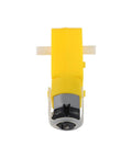 Front view of a yellow DC gear motor from 18Pcs Four Wheel Drive DC Gear Motors Kit For Arduino DIY Smart Car Projects