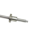 Close-up of Beefy SFU2505 Ball Screw 25mm Diameter 5mm Pitch Lead Right Hand Thread With BK20 BF20 End Machined C7 Grade Flange Nut