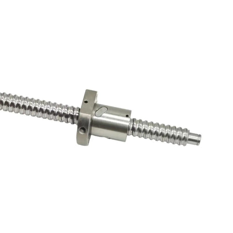 Close-up of Beefy SFU2505 Ball Screw 25mm Diameter 5mm Pitch Lead Right Hand Thread With BK20 BF20 End Machined C7 Grade Flange Nut