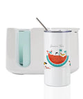 20 Oz Fatty Sublimation Tumbler Set White Stainless Steel Cups with Lids and Metal Straws for Cricut Mug Press Printing Bright