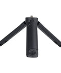 Pocket Sized 2 In 1 Mini Tripod Desk Stand And Handheld Grip, Ultra Lightweight 2 Oz, One Quarter Inch Mount, open tripod view