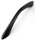 5 Inch Arch Twisted Matte Black Cabinet Pulls For Kitchen Drawers And Cabinets, Heavy Duty Zinc Alloy Hardware, sleek side view