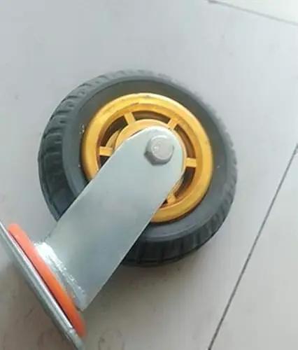 Premium Rubber Swivel Casters Set Of Four Heavy Duty Furniture Wheels For Carts And Shelves Roll Smooth As Butter With Dual Precision Bearings Noise Free And Built Tough - close-up of a single caster wheel.