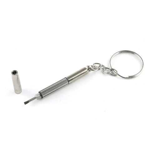 Keychain tool from 600 Piece Mini Screw And Nut Repair Kit With A Handy 3 Way Screwdriver Stainless Steel Fasteners For Watch Eyeglasses Phone Camera And Electronics Repair In A Compact Organized Case