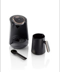 Automatic Turkish Greek Coffee Maker For Home Use 120V US Plug 4 Cup Capacity Black Gold Finish ETL Certified
