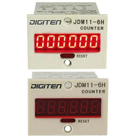 Front view of Six Digit Digital LED Traffic Counter With Photoelectric Sensor, plug and play for conveyor belts, totalizer display