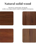 Four samples of natural solid walnut wood with varying textures for Walnut Wood Drawer Pulls Set Six Pack 5.04 Inch Length With Rounded Edge.
