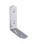 Heavy Duty Rust Proof L Brackets Sling Blades Built Tough For Shelves Walls And Cabinets With Countersunk Screws Slick Stainless Finish, single bracket with rounded edges.
