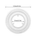 Three Pack Bike Spoke Protector Guard Set For Rear Wheel Made From Lightweight ABS Plastic, transparent round guard with dimensions