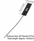 Dual Band FPC Antenna For WiFi 2.4G/5.8GHz, Flexible Antenna With IPEX Connector, adhesive mount, size details shown